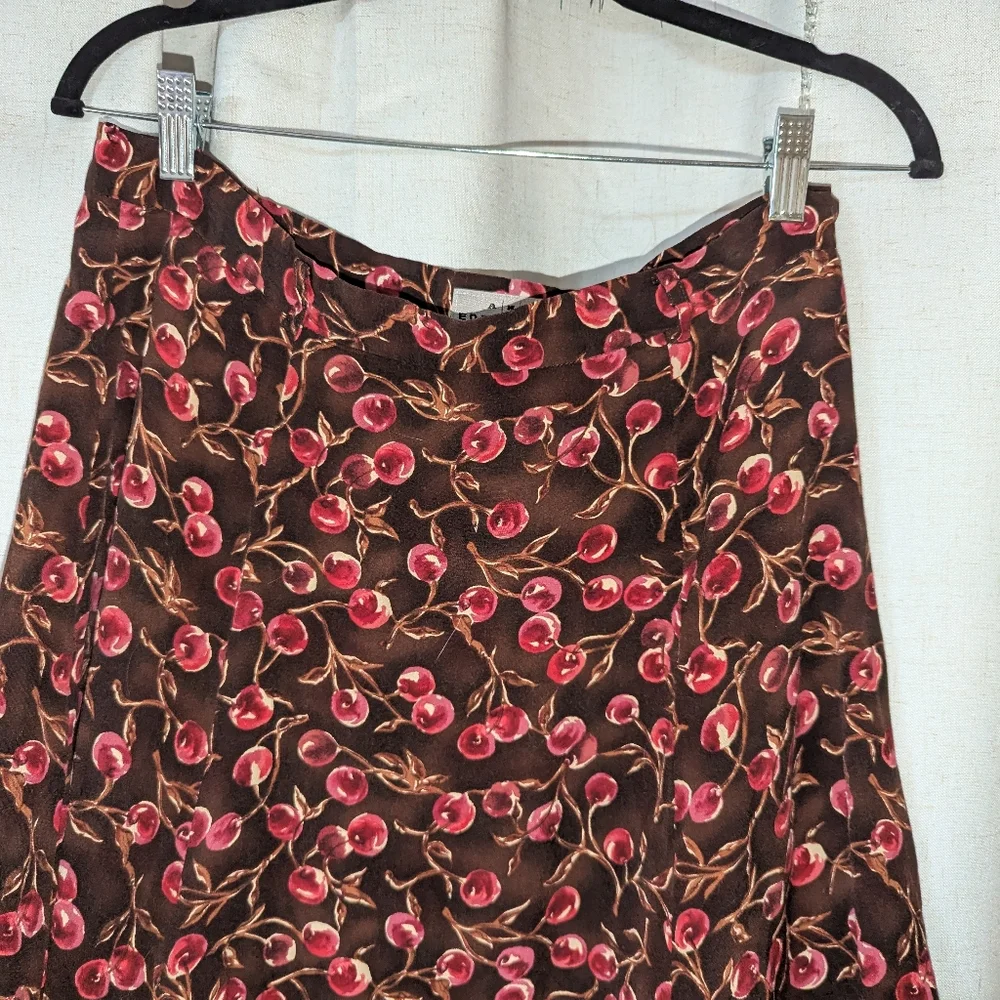 Eddie Bauer Vintage Berry Romantic Academia Skirt With Belt Loops Size 12